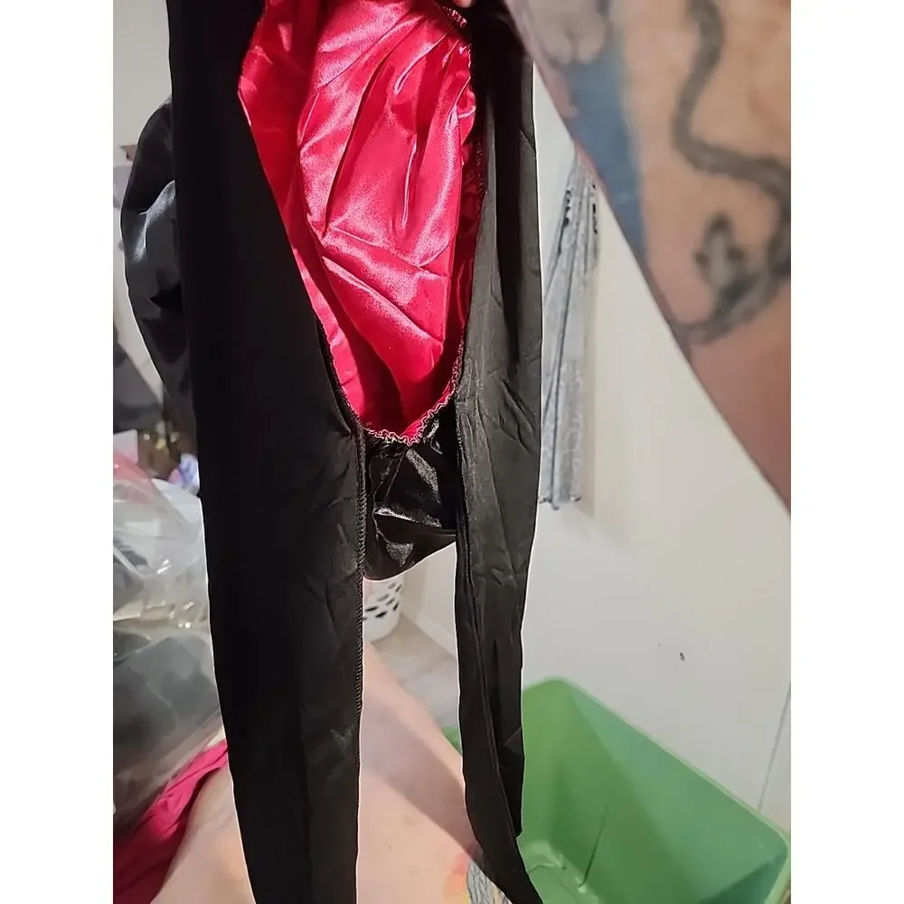 NEW Satin Hair Bonnet with Tie Band Black & Pink get 2 for one price